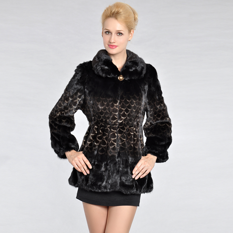 Love lulu's store 2012 mink marten overcoat Women fur coat s136