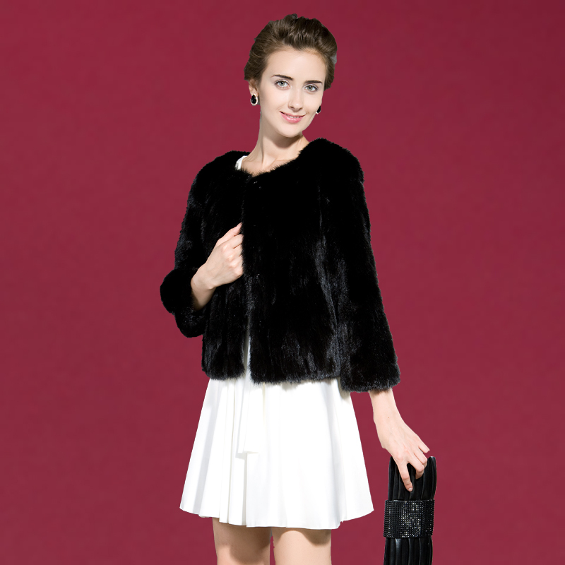 Love lulu's store Fur fight mink short design fur overcoat Women 2012 autumn and winter o-neck outerwear s017