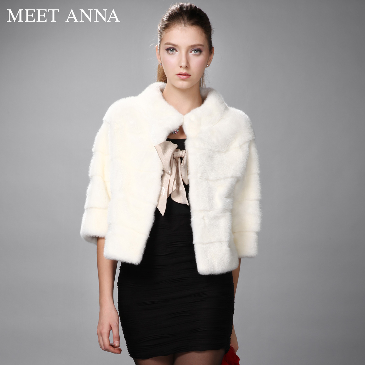 Love lulu's store Meetanna mink fur coat fur overcoat fashion short design