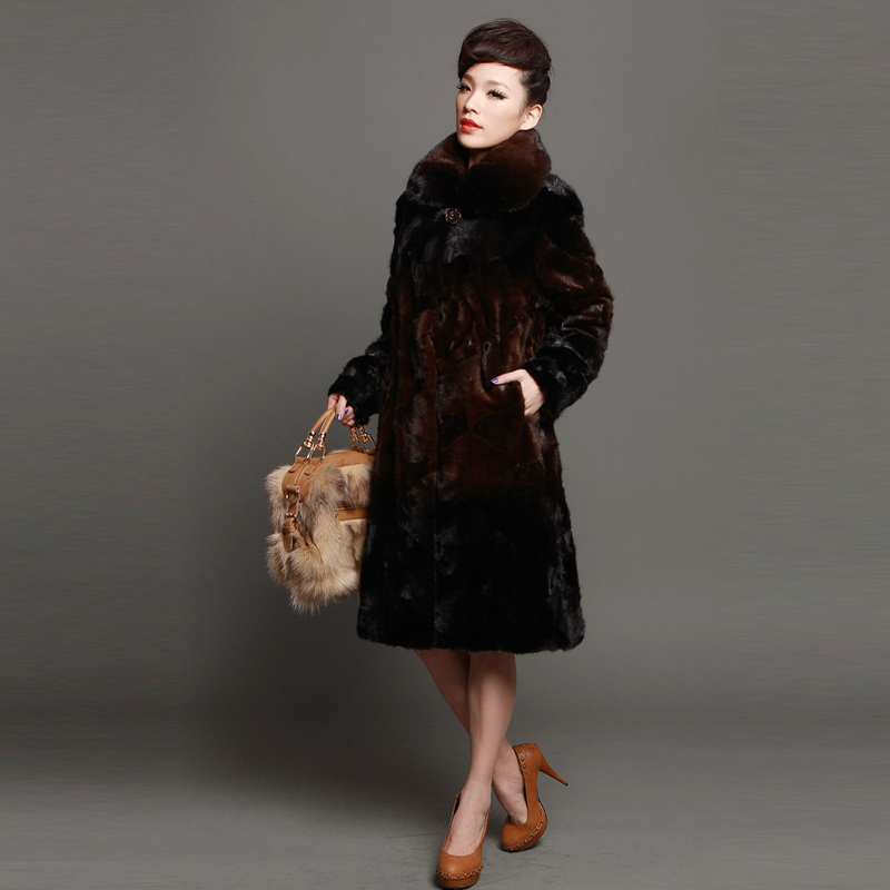 Love lulu's store Mink fight mink fur coat marten overcoat Women ss-0019