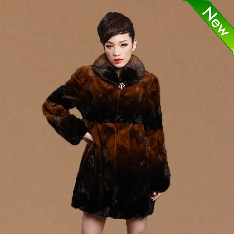 Love lulu's store Mink fur coat fight mink overcoat medium-long women's ss-0007