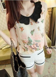 Love me 2013 spring and summer hot-selling three-dimensional butterfly painting vintage hallucinogenic vest