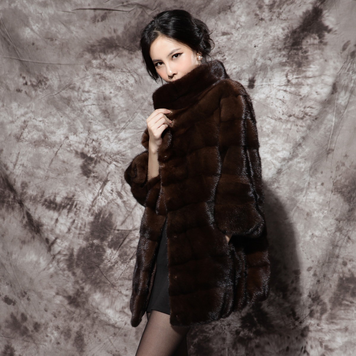 LOVE Mink fur coat 2012 female medium-long marten overcoat lf31