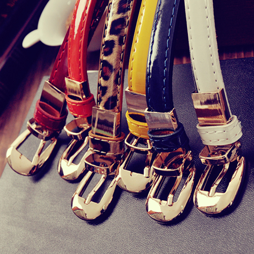 LOVE Mix match elegant japanned leather belt metal buckle strap thin belt yd001