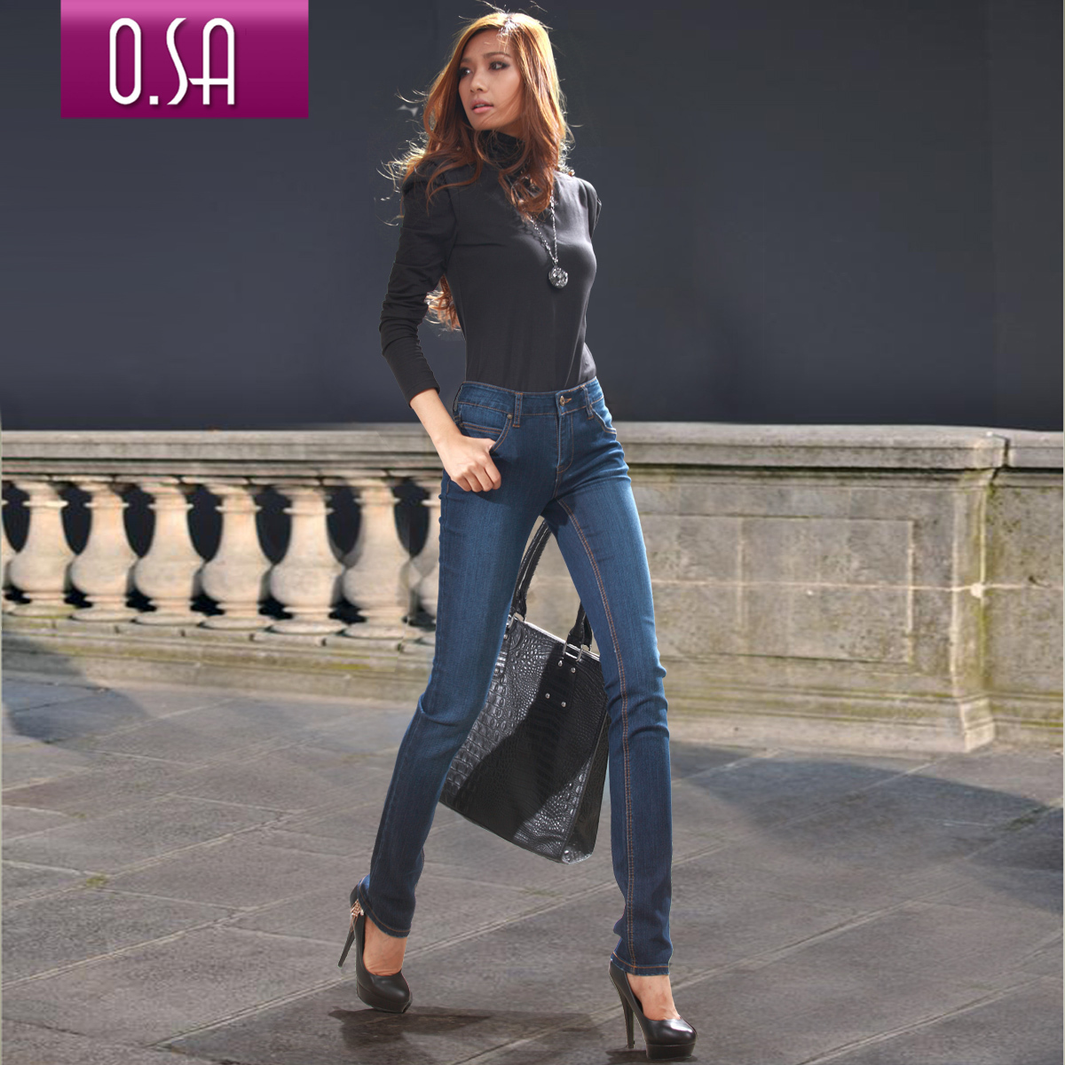 LOVE Osa autumn new arrival women's slim pencil skinny jeans long trousers female k10719