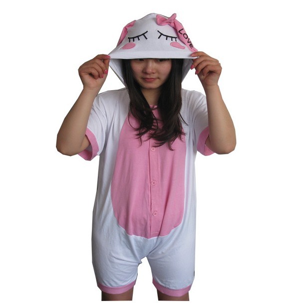 Love rabbit cartoon animal lovers one piece sleepwear lounge female 100% cotton short-sleeve summer