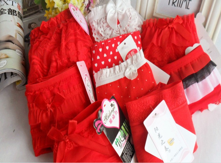 LOVELY Cartoon  Low wasit  red Lady and Women underwear and Briefs panties mix designs free shipping