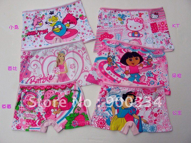 Lovely kid's cotton Underwear Children Minnie Briefs Snow White panties Girl's Dora assiebum Kid birds knickers kitty PP pants