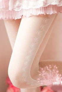 Lovely Lace White Pantyhose Ultra-Thin Tights