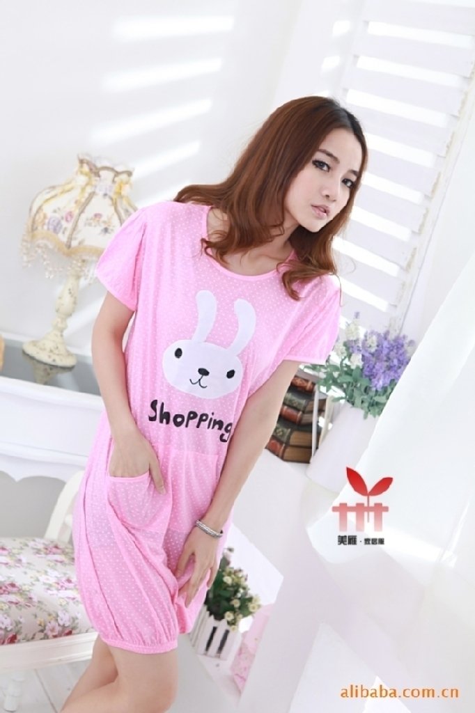 Lovely sleepwear cartoon summer nightgown princess summer nightgown