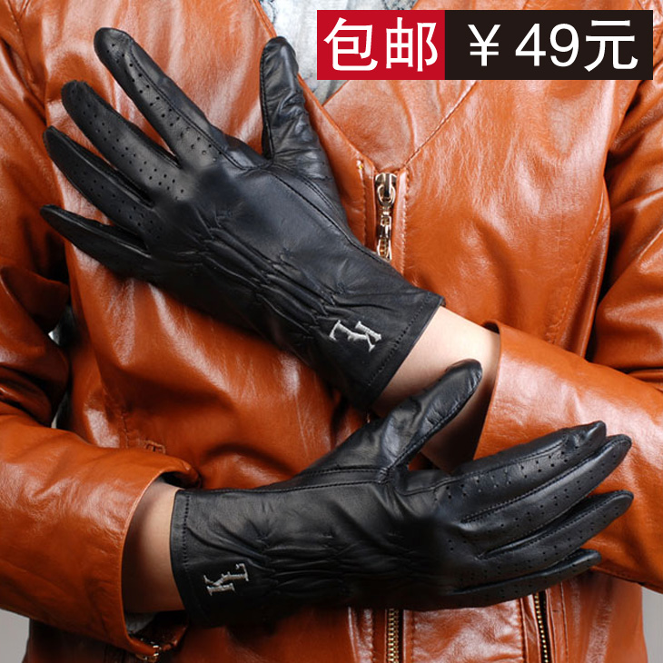 Lovers design sheepskin gloves women's genuine leather gloves motorcycle gloves sheepskin gloves