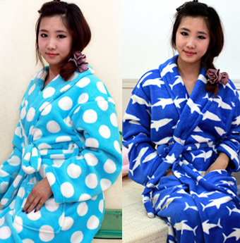 Lovers male Women coral fleece robe bathrobes coral fleece sleepwear thickening thin