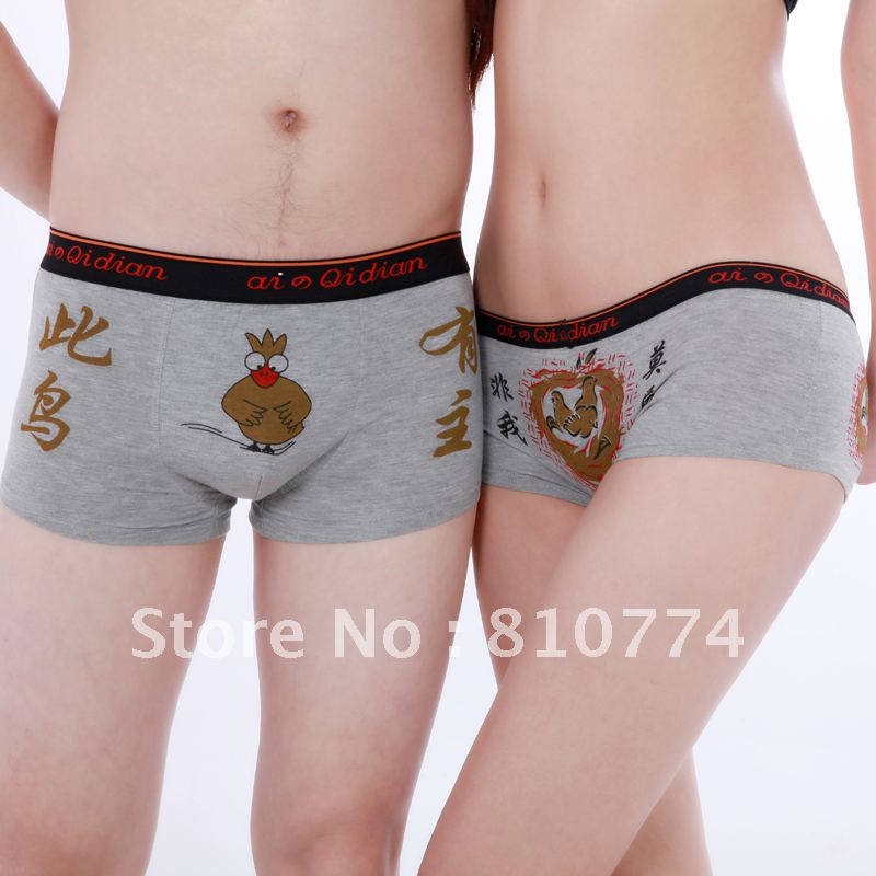 Lovers panties cartoon sexy modal male women's underwear boxer shorts