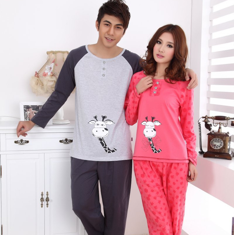 ** Lovers sleepwear female lounge Women set male 2012 long-sleeve lounge