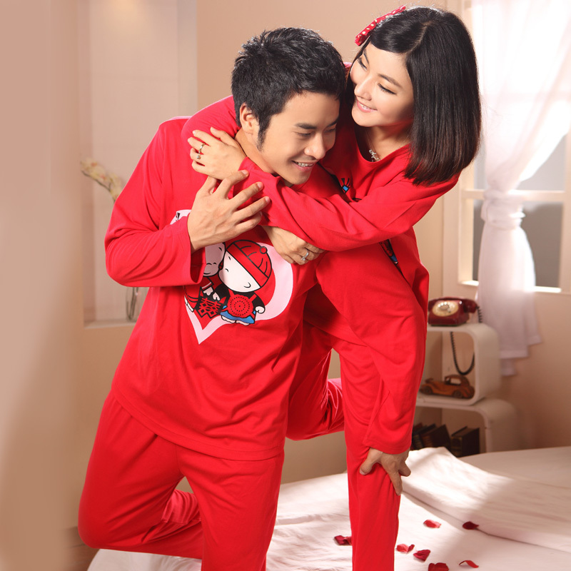 Lovers sleepwear long-sleeve sleep set