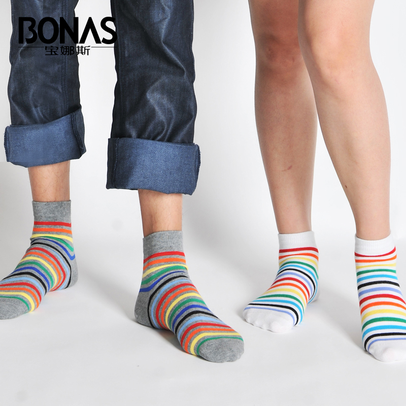 Lovers socks fashion dimond plaid sock stripe cotton socks 100% thermal cotton thickening men and women socks