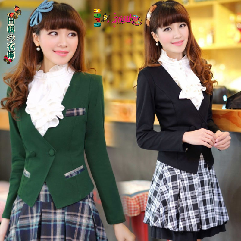 (low) 2013 spring women's elegant professional gentlewomen slim dress twinset skirt