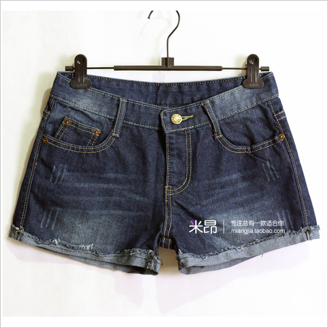 Lowing shorts plus size denim shorts mm shorts loose autumn and winter hole Women summer