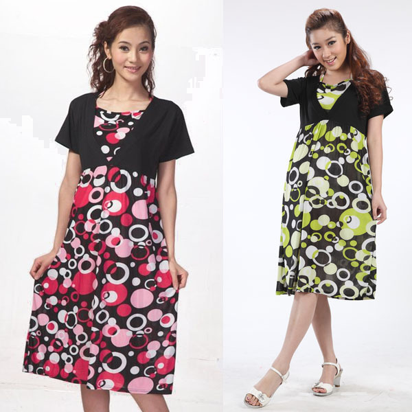 LUCKBAO 2013 freeshiping summer maternity clothing fashion print maternity dress nursing dress for summer