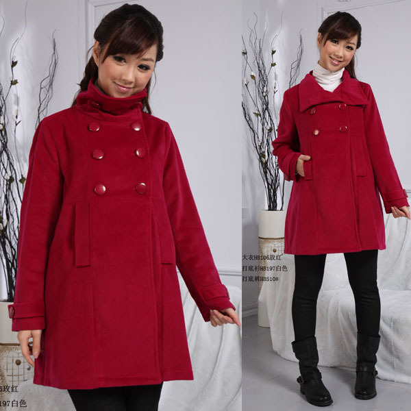 LUCKBAO autumn and winter maternity clothing h8106 veronica then double breasted maternity outerwear overcoat skirt