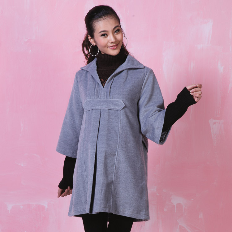 LUCKBAO autumn and winter maternity clothing sheep cashmere faux two piece overcoat maternity outerwear h8261