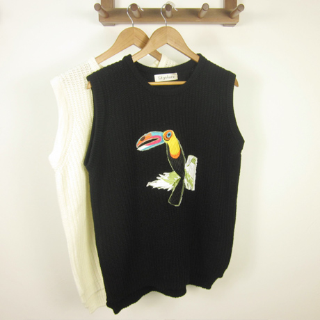 Luxurious Fashion Spring 2013  autumn unique embroidery parrot line pattern sweater vest