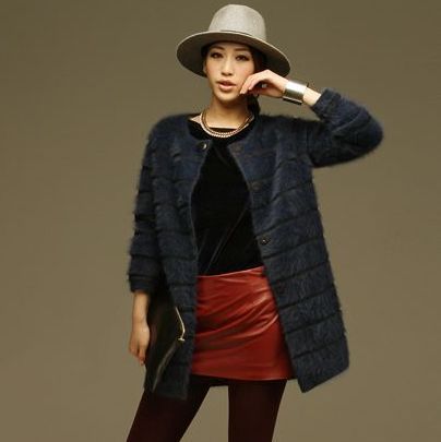 Luxury acme fur coat stick marten velvet end-to-end overcoat