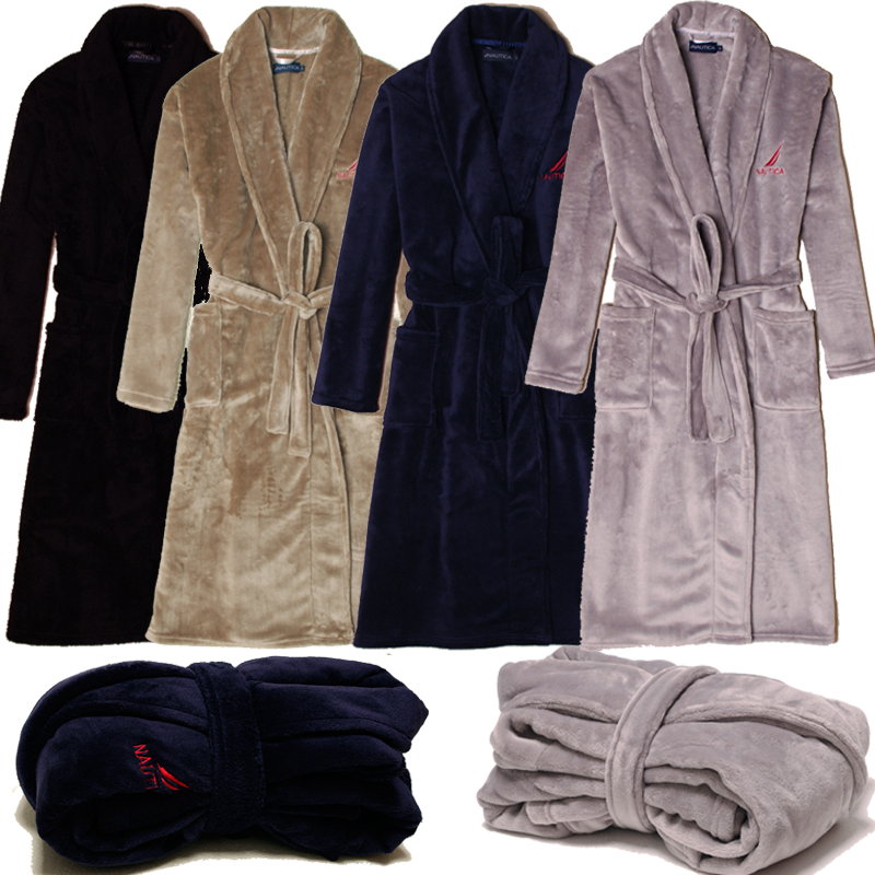 Luxury coral fleece male sleepwear male bathrobe male robe male lounge autumn and winter