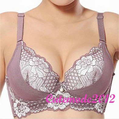 Luxury Embroidery/Lace Enhancer Push Up Bra Gel Massage/Side Support/Plunge BN321