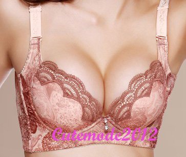 Luxury Embroidery/Lace Enhancer Push Up Bra Gel Massage/Side Support/Plunge/Breathable BN332