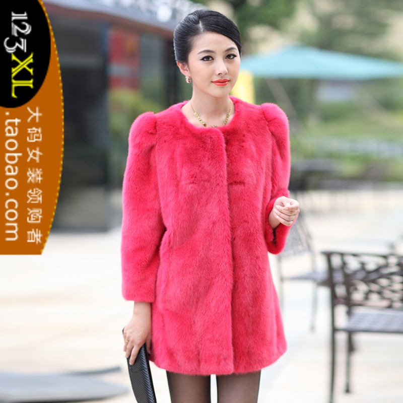 Luxury fashion mink female fur outerwear Women overcoat bust 100 -