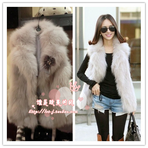 Luxury high quality fox fur suit collar turn-down collar fur vest fox fur vest