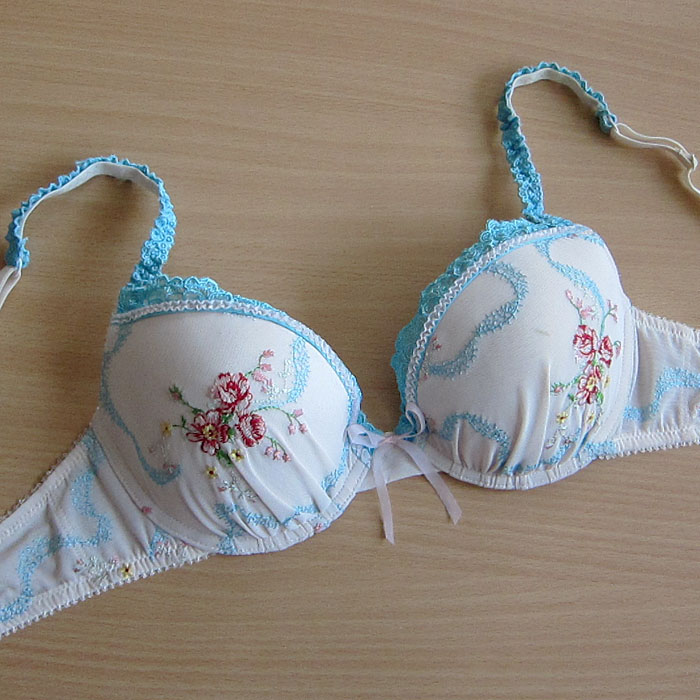 Luxury i2 odille exquisite embroidered thin sponge bra 75c 75d