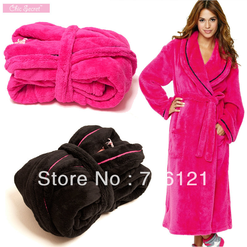 Luxury winter thermal thickening lengthen female robe bathrobes sleepwear female