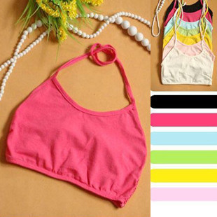 Lycra cotton breathable type halter-neck small vest tube top back mesh lacing small tube top