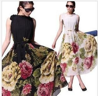 M-L free shipping  manufacturers supply new fashion women's Bohemia long dressMOQ 1PC#318-3830