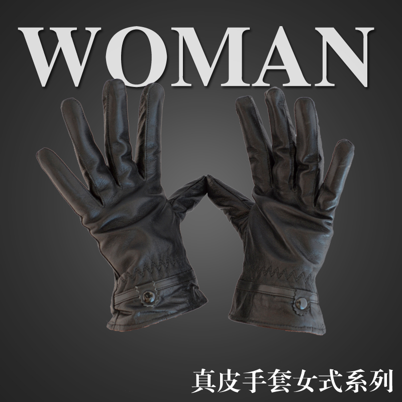 M & w male women's sheepskin gloves men's motorcycle genuine leather gloves winter thermal