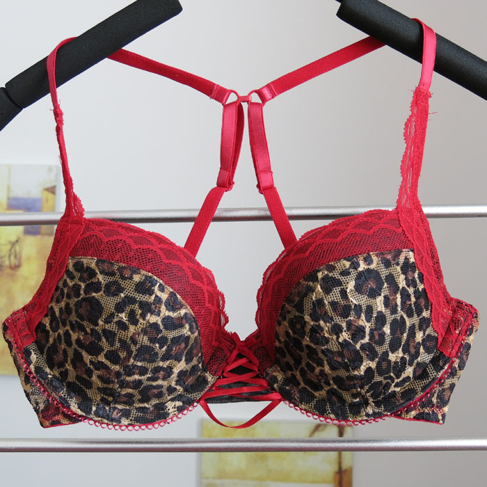 M1 lace leopard print thin cup bra 75d75dd80b80d85d