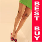 Machine Gun Print Tattoo Socks Transparent Pantyhose Stockings Tights Leggings