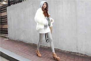 Macrotrichia outerwear long design fox fur white fur coat top overcoat outerwear