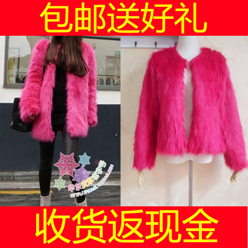 Macrotrichia outerwear long design fox fur white fur coat top overcoat outerwear