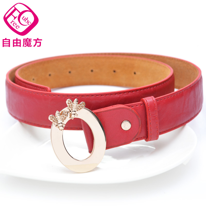 Magic cube belt female all-match wide strap genuine leather fashion 6484 Women