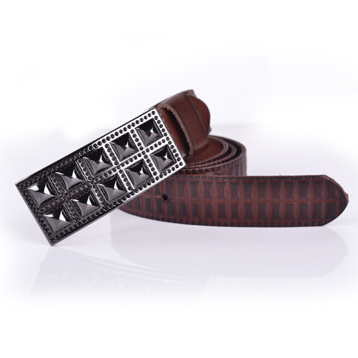 Magic cube belt rivet smooth buckle genuine leather belt women's strap w5604