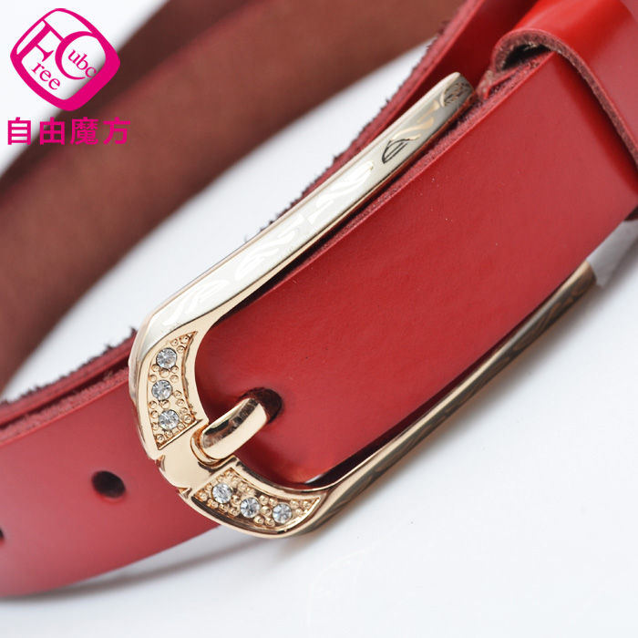 Magic cube genuine leather belt female all-match Women strap fashion diamond waist decoration 6511