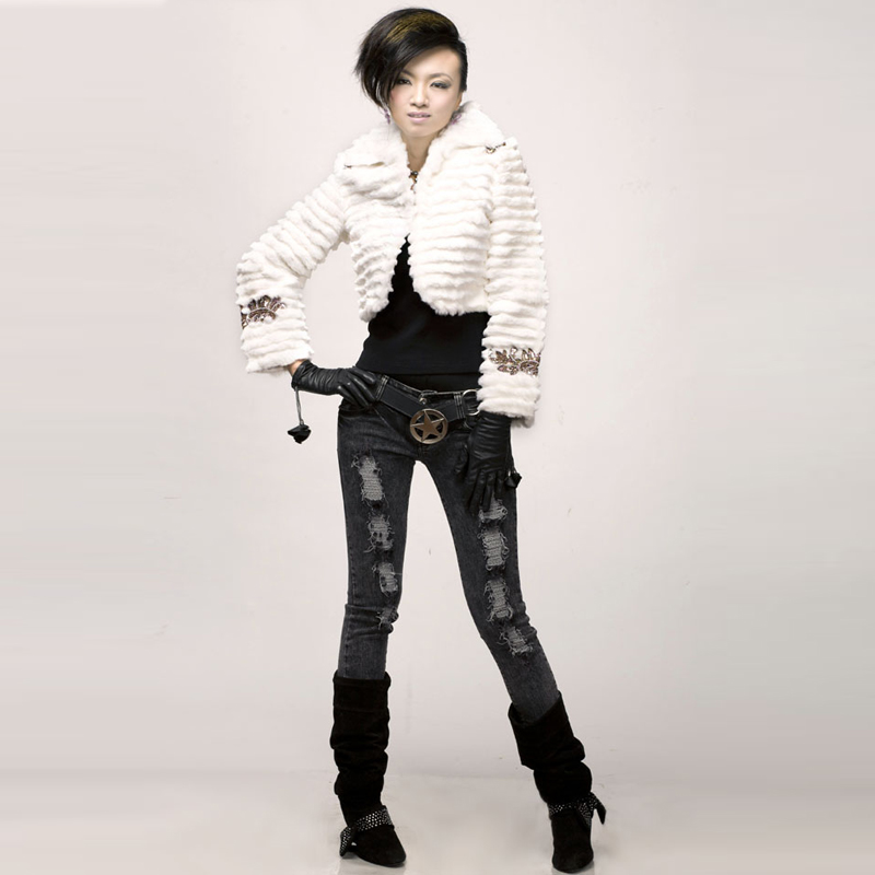 Magicgarden2012 hot-selling rabbit fur finelines fur coat short design