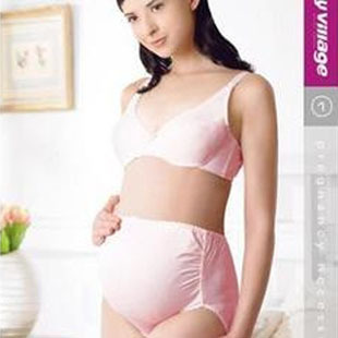 Malacca village cotton maternity pants 100% cotton maternity panties maternity belly pants pink skin color