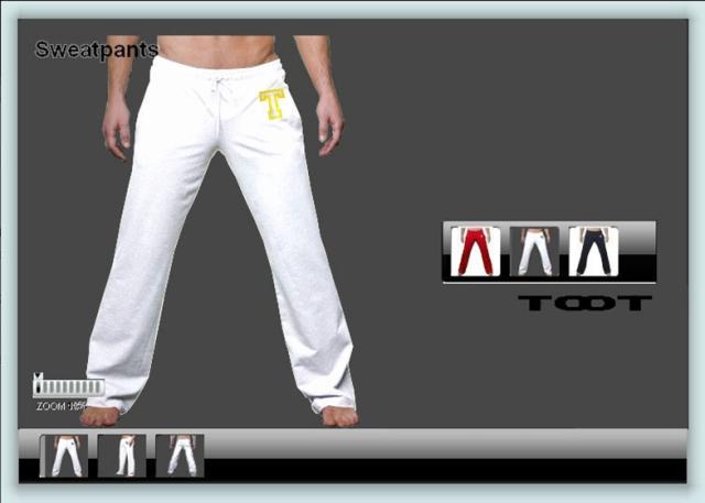 Male 100% cotton men's lounge pants male pajama pants fashion sports casual pants male trousers white