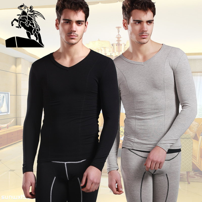 Male basic underwear cotton sweater thin long johns long johns 100% cotton 100% cotton thermal underwear set