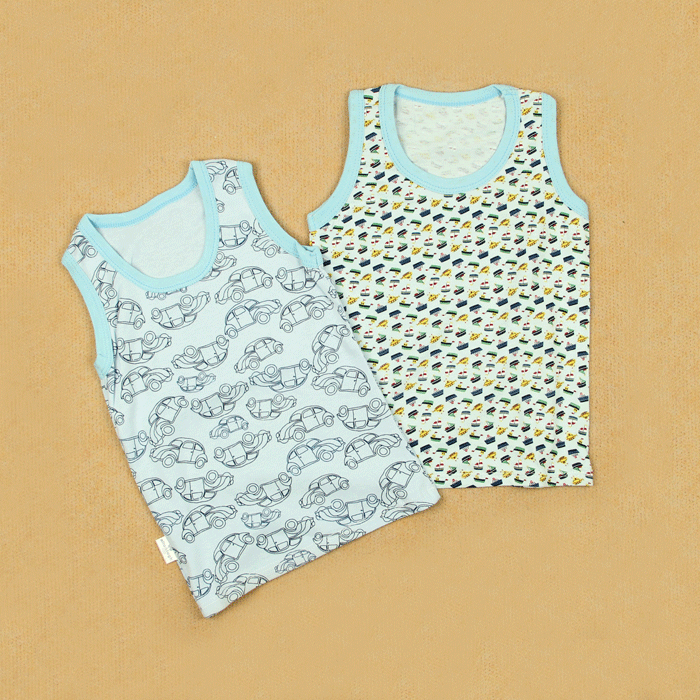 Male child girls clothing 100% cotton o-neck vest summer thin baby sleeveless T-shirt Sky Blue