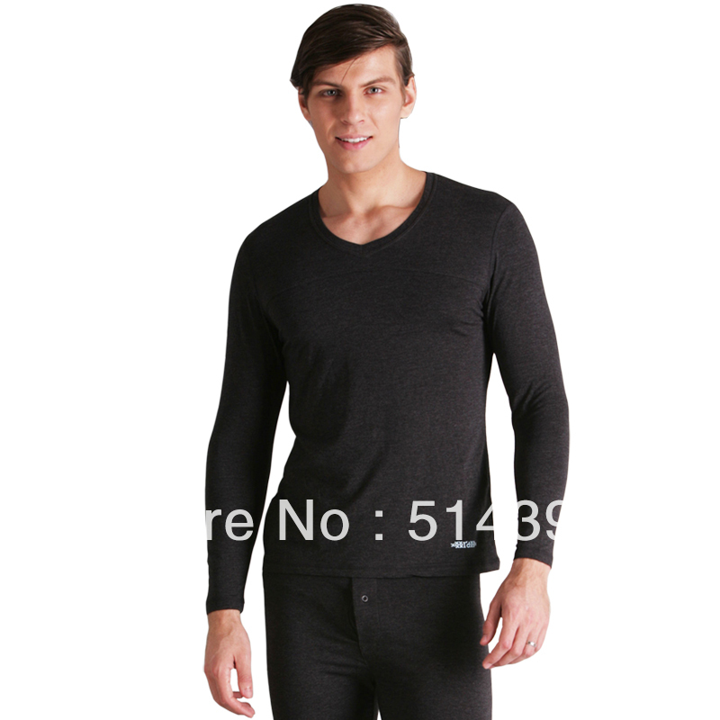 Male cotton V-neck set thermal underwear